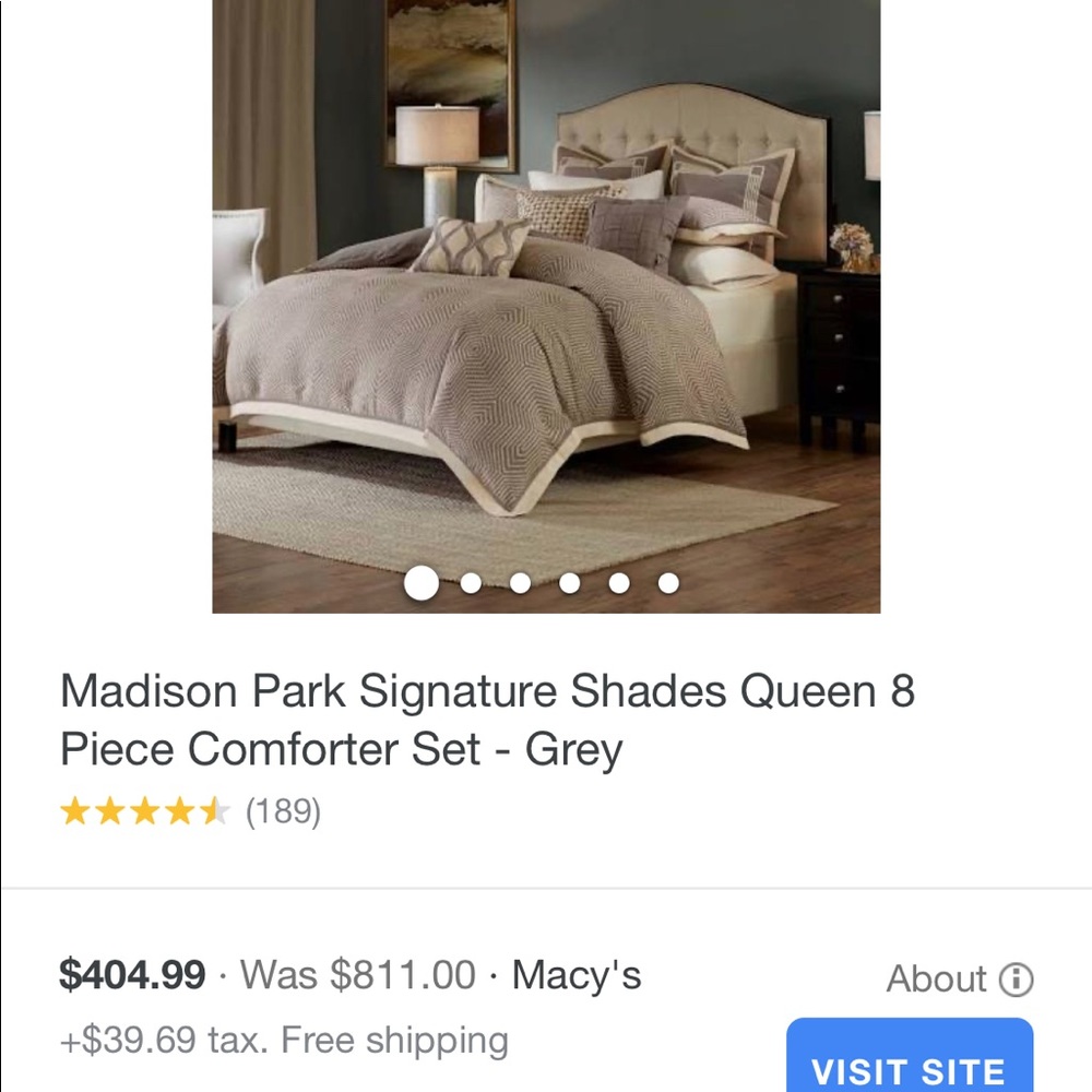 Signature Madison Park, Queen, Gray, 7 Piece